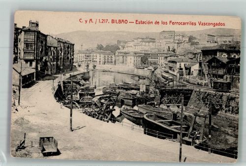 Bilbao Foto AK Bahnhof der Baskischen Eisenbahnen