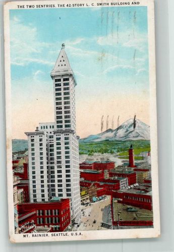 Seattle 1927 Foto AK L.C. Smith Buildung