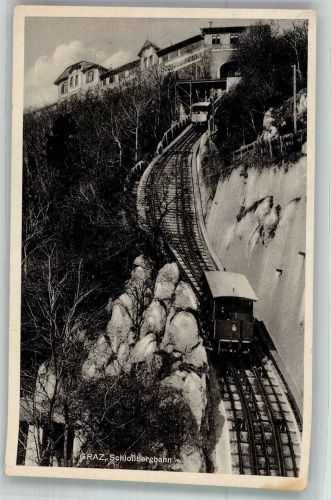 8010 Graz 1941 Foto AK Schlossberg- Bahn WK II Stempel