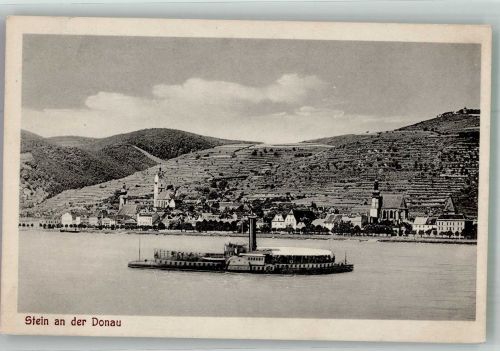 3500 Stein an der Donau 1927 Foto AK Raddampfer