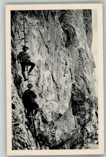 8380 Rax 1914 Foto AK Bergsteiger Einstiegswand am Hans Haid Steig