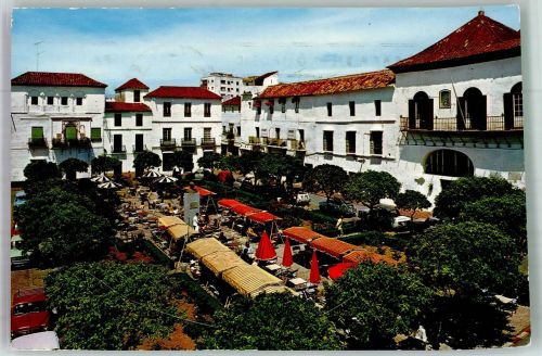 Marbella Foto AK Marktszene Costa del Sol General Franco Platz