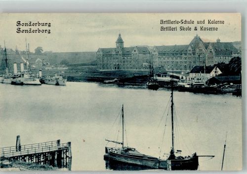 Sonderburg Sonderborg 1910 Foto AK Kaserne und Artillerie Schule