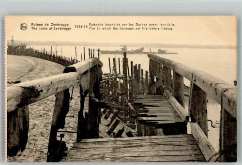 Zeebrugge Foto AK WK I Ruinen