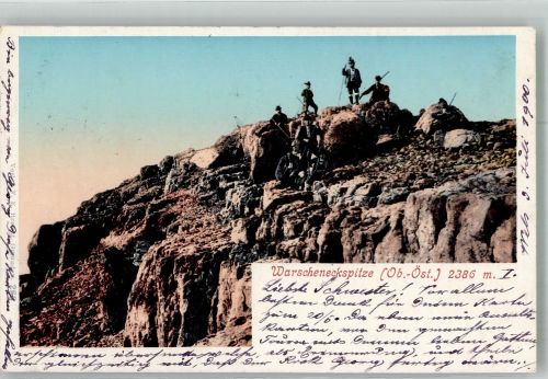 4600 Wels 1902 Foto AK Warscheneck-Spitze Bergsteiger