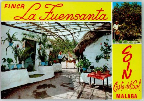Coin Foto AK Esel Gasthaus Finca la Fuensanta Malaga