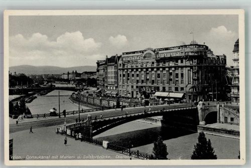 1200 Wien 20. Bezirk, Brigittenau Foto AK Donaukanal Marien und Salztorbrücke Dianabad