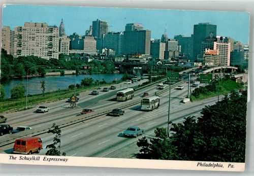 Philadelphia 1975 Foto AK Omnibus Auto The Schuylkill Expressway