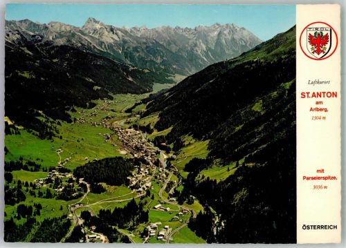 6580 St. Anton am Arlberg Foto AK Fliegeraufnahme
