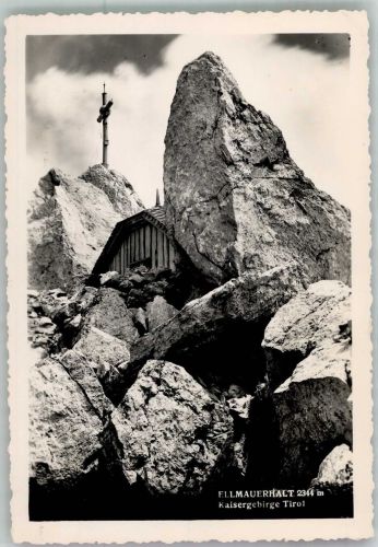 6330 Kufstein 1958 Foto AK Gipfelkreuz Filmauerhalt Kaisergebirge