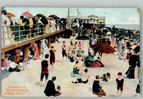 Asbury Park 1908 Foto AK Schwimmbad Asbury Pakr