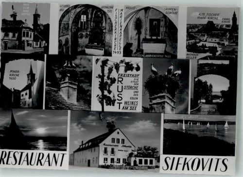 7071 Rust Foto AK Gasthaus Sifkovits Stochennest Pfarrkirche Hus zum Auge Gottes