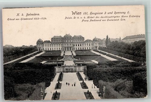 1030 Wien 3. Bezirk, Landstraße Foto AK Schloss K.k. Belvedere
