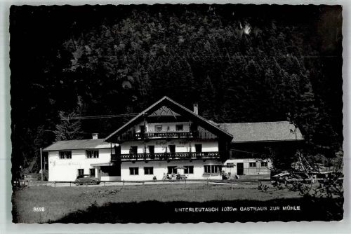 6105 Leutasch 1960 Foto AK Gasthaus zur Mühle Auto Unterleutasch