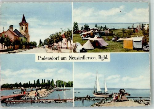 7141 Podersdorf am See Foto AK Schwimmbad Neusiedlersee Camping
