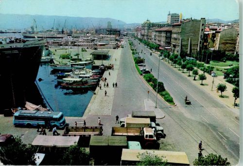 Rijeka Fiume 1965 Foto AK LKW Omnibus Hafen