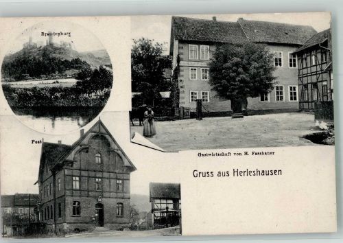 37293 W3443 Herleshausen - Die Brandenburg Gasthaus Fassbauer Post