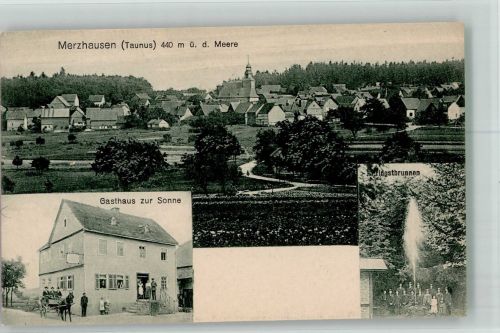 61250 W6390 Merzhausen , Taunus - Gasthaus zur Sonne Brunnen-Fontaine