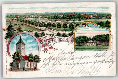 10115 W1000 Hermsdorf 1901 Lithographie Soolquelle