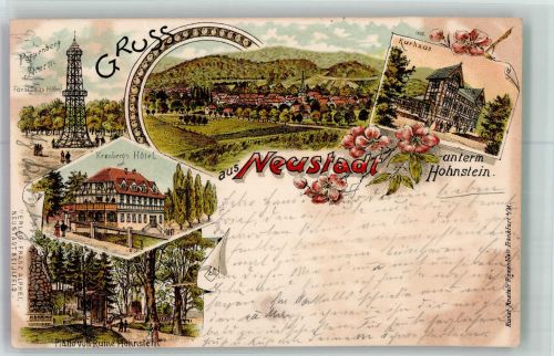 99762 O5501 Neustadt /Harz 1899 Lithographie Pappenberg Aussichtsturm Fürst Otto's Höhe Kurhaus Hotel Kronberg