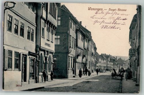 98634 O6104 Wasungen 1909 Gebrauchsspuren Hauptstrasse Apotheke
