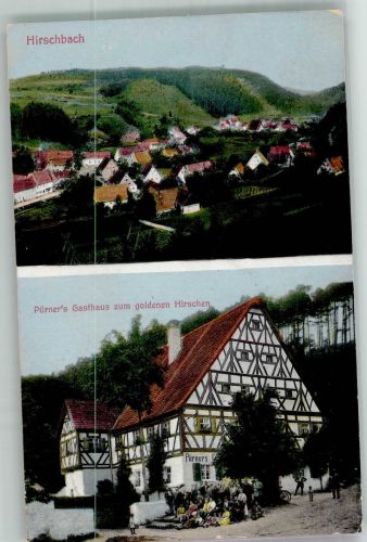 92275 W8459 Hirschbach , Oberpf - Gasthaus zum goldenen Hirschen Fachwerkhaus