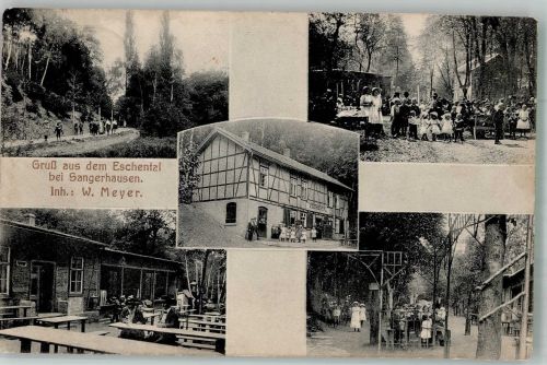 06526 O4700 Sangerhausen 1914 - Gasthaus Eschental Gartenwirtschaft Waldweg