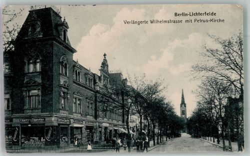 10115 W1000 Lichterfelde 1916 - Wilhelmstrasse Petrus-Kirche Tabakhandlung