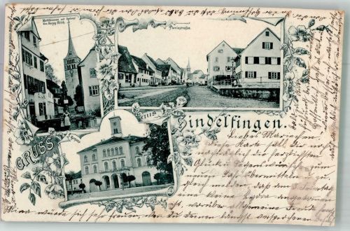71063 W7032 Sindelfingen 1899 - Marktbrunnen Herzog Ulrich-Denkmal Rathaus Planiestrasse
