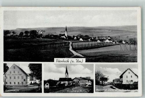 85276 W8068 Förnbach - Posthilfstelle Förnbach Gasthaus Kirche Schule Geschäft Galster Dorfstrasse