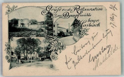 94353 W8441 Haibach , Niederbay 1897 - Gasthaus zur Dampfmühle Dorfstrasse