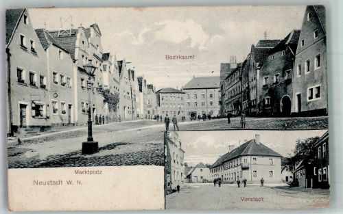 92660 W8482 Neustadt a.d.Waldnaab 1910 - Bezirksamt Marktplatz Die Vorstadt