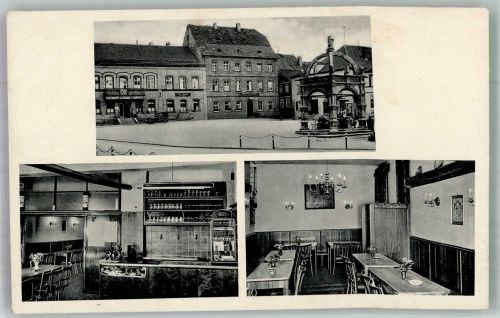 97762 W8783 Hammelburg Foto AK Gasthaus zum Goldenen Engel Gastraum Zapftresen