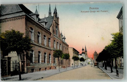 17109 O2030 Demmin 1916 - Anklamer-Strasse Postamt RS. Reserve-Lazarettstempel
