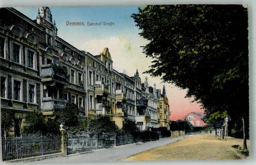 17109 O2030 Demmin 1916 - Bahnhofstrasse RS. Reserve-Lazarettstempel