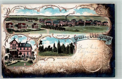 39599 O3501 Uchtspringe Lithographie Hotel Schulz