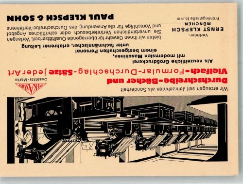 O8500 Bischofswerda Werbung Maschinenstempel Klepsch & Sohn Großdruckerei Druckerei 1931