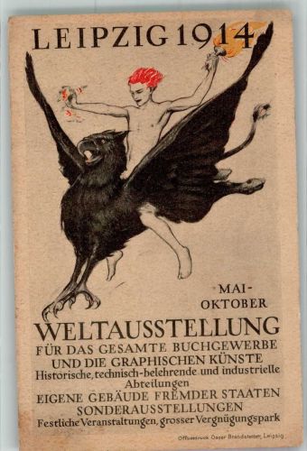 O7000 Leipzig Graphische Künste, Buchgwerbe Kunstausstellung 1914 Sonderstempel