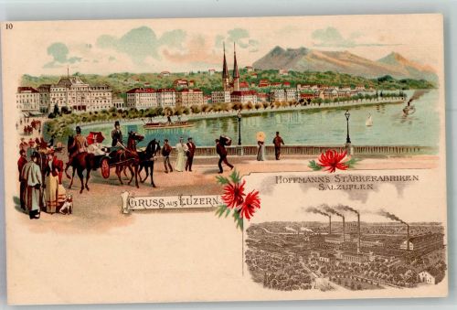 W4902 Bad Salzuflen Nr. 10 Serie Städte i.d. Schweiz - Luzerrn Hoffmann´s Stärke 1900 Lithographie / Künstlerkarte