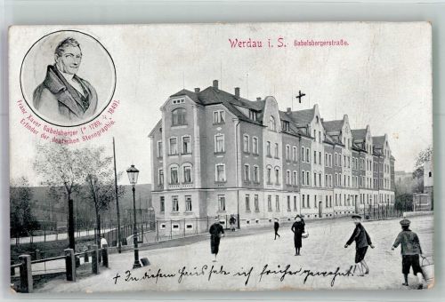 O9620 Werdau , Sachs Gabelsbergstraße Gabelsberger 1910