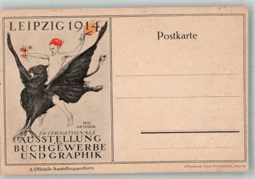O7000 Leipzig Buchgewerbe und Graphik 2. Ausstell. Karte Kunstausstellung 1914