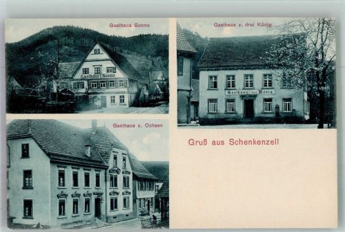 77773 W7234 Schenkenzell - Gasthaus Sonne Gasthaus z. 3 König Gasthaus z. Ochsen