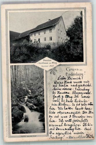 79585 W7853 Endenburg 1901 Gebrauchsspuren Pension Gasthaus Zum Pflug