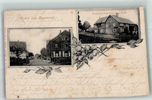56477 W5439 Rennerod , Westerw 1903 Gebrauchsspuren Gasthaus v. Hch. Kolb beschnitten