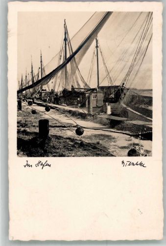 Im Hafen Teschke Karte Nr. 60 Fischerboot