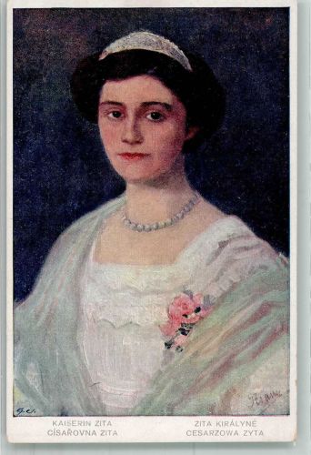 sign. Krausz Wilhelm V. Kaiserin Zita v. Bourbon Parma Österreich Kaiserin Zita Künstlerkarte