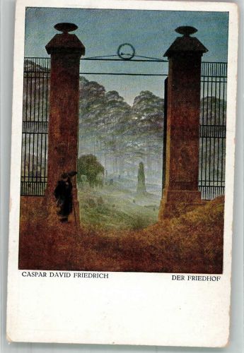 sign. Friedrich Caspar David Verlag Julius Bard Nr. 112 Friedhof Künstlerkarte