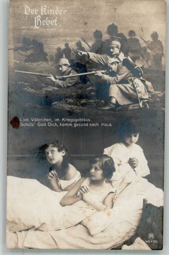 Der Kinder Gebet Feldpostexpedition 10. Bayer. Inf.-Div. 4. Komp. 4877/5 Rotophot 1915