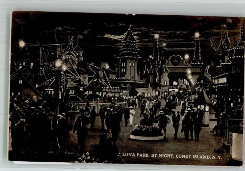 Luna Park bei Nacht Coney Island bei Nacht Jahrmarkt