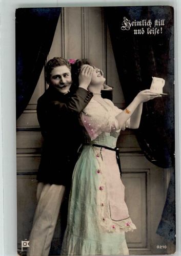 Mann Heimlich still u. leise Dienstmädchen 1910
